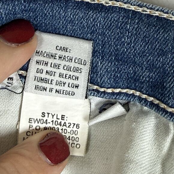 Ética Lily Ankle Jeans Size 29 Blue Distressed Paint Splatter Stretch Denim - Picture 7 of 11